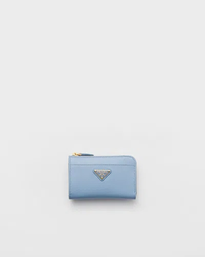 Prada Saffiano Keychain In Blue