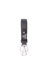 Prada Saffiano Leather Keychain Accessories In Black