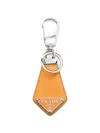 Prada Saffiano Leather Keychain In Orange