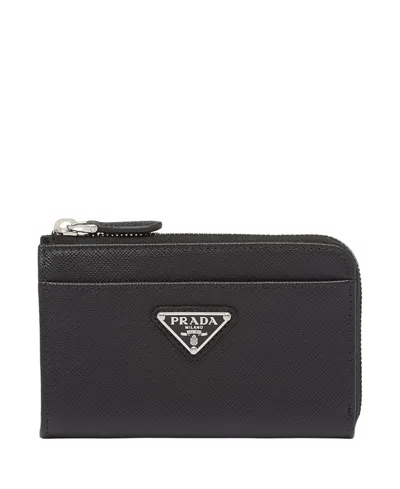 Prada Saffiano Leather Keychain In Pink