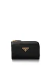 Prada Saffiano-leather Keychain In Schwarz