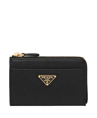 Prada Saffiano Leather Keychain In White