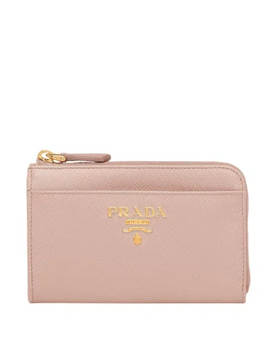 Prada Saffiano Leather Keychain In White
