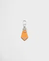 Prada Saffiano Leather Keychain In Yellow