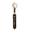 Prada Saffiano Leather Keyring In Black