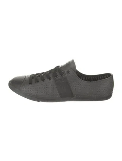 Pre-owned Prada Saffiano Leather Lasercut Accents Sneakers In Black