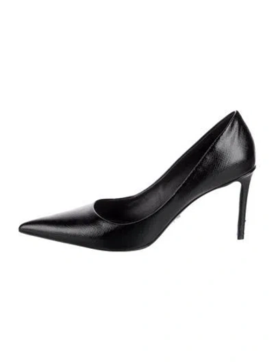 Pre-owned Prada Saffiano Leather Leather Pumps In Black