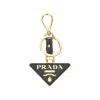 Prada Saffiano Leather Logo Key-ring In Black