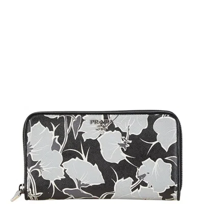 Pre-owned Prada Saffiano Leather Long Wallet (bi-fold) () In Multi