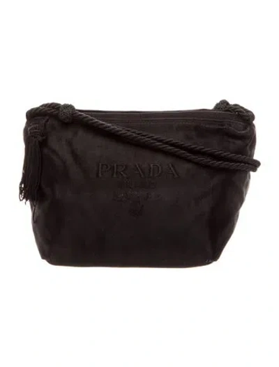 Pre-owned Prada Saffiano Leather Messenger Bag In Black
