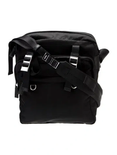 Pre-owned Prada Saffiano Leather Messenger Bag In Black