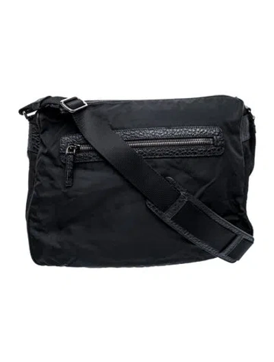 Pre-owned Prada Saffiano Leather Messenger Bag In Black