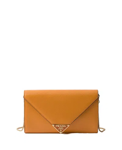 Prada Saffiano Leather Mini-bag In Amber