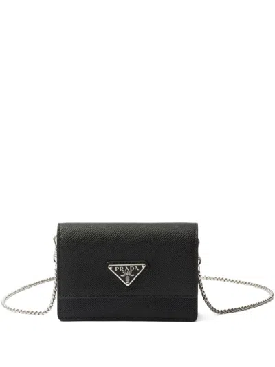 Prada Saffiano Leather Mini Bag In Black