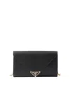 Prada Womens Black Saffiano Leather Envelope Clutch Bag In Black