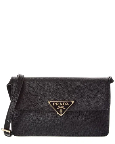 Prada Saffiano Leather Mini Bag In Black