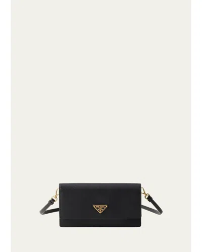 Prada Saffiano Leather Mini Bag In Black