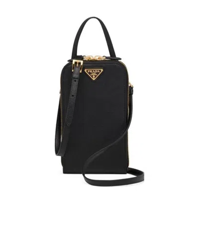 Prada Saffiano Leather Mini Bag In Black