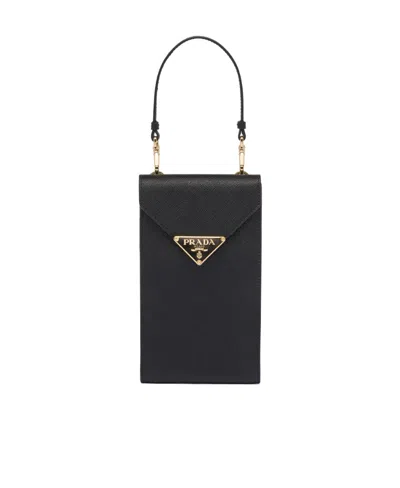 Prada Saffiano Leather Mini Bag In Black