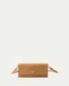 Prada Triangle-logo Leather Mini Bag In Naturale
