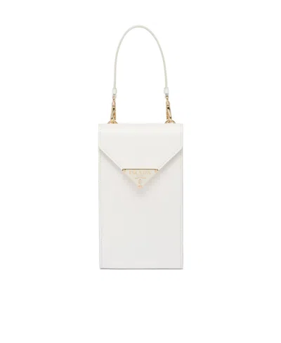 Prada Saffiano Leather Mini Bag In White