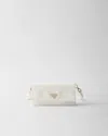 Prada Triangle-logo Leather Mini Bag In White