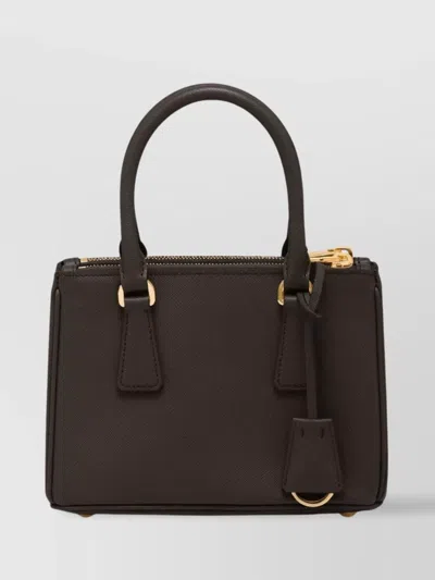 Prada Saffiano Leather Mini Bag With Detachable Strap In Black