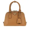 Prada Promenade Saffiano-leather Mini Tote Bag In Brown