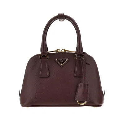 Prada Saffiano Leather Mini 'promenade' Bag In Red