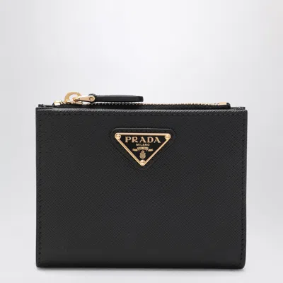 Prada Saffiano Leather Mini Wallet In Grey