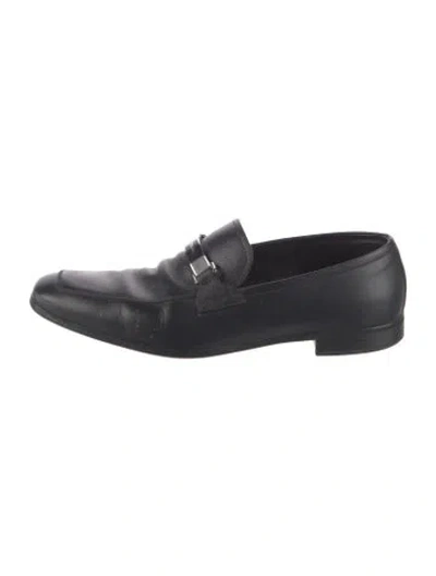Pre-owned Prada Saffiano Leather Oxfords In Black
