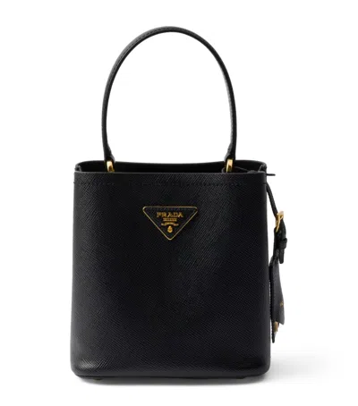 Prada Saffiano Leather Panier Top-handle Bag In Black
