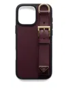 Prada Saffiano-leather Phone Case In Burgundy