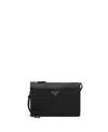 Prada Saffiano Leather Pouch In Black