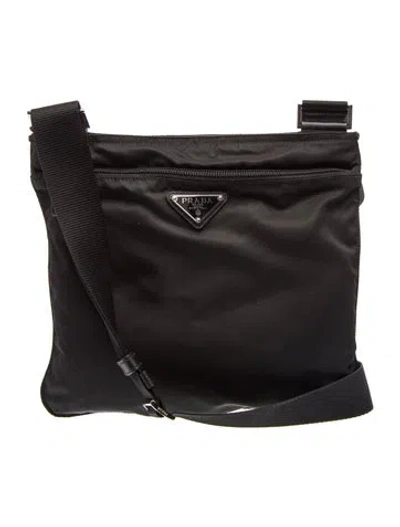 Pre-owned Prada Saffiano Leather Pouch In Black