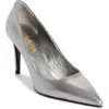 Prada Saffiano Leather Pump In Silver