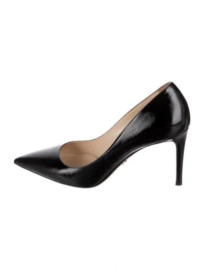 Pre-owned Prada Saffiano Leather Pumps In Black