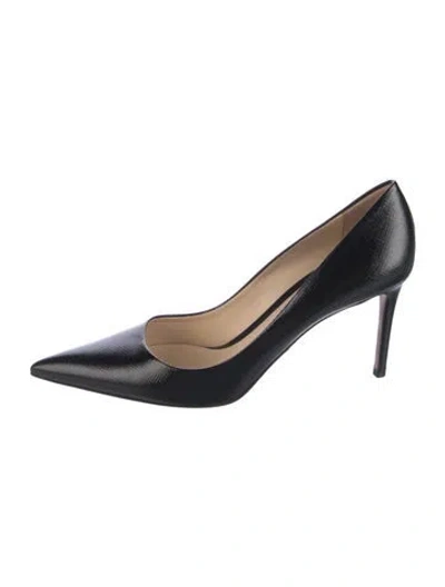 Pre-owned Prada Saffiano Leather Pumps In Black