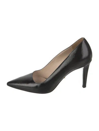Pre-owned Prada Saffiano Leather Pumps In Black