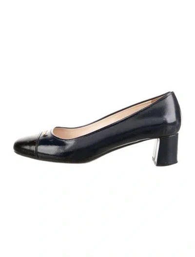 Pre-owned Prada Saffiano Leather Pumps In Blue