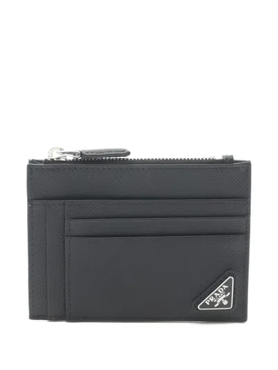 Pre-owned Prada Saffiano-leather Purse In Black