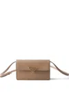 Prada Saffiano-leather Push-lock Mini Bag In Brown