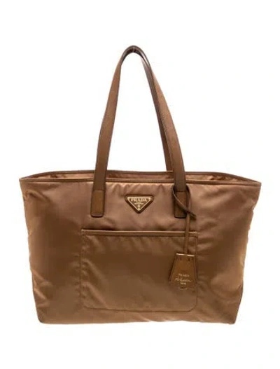 Pre-owned Prada Saffiano Leather Re-edition 1978 Tote In Brown