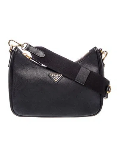 Pre-owned Prada Saffiano Leather Re-edition 2005 In Black
