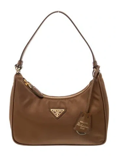 Pre-owned Prada Saffiano Leather Re-edition 2005 In Neutral