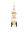 Prada Saffiano Leather Robot Trick Keychain In Nude