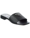 Prada Saffiano Leather Slides 10 In Black