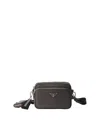 Prada Saffiano Leather Shoulder Bag In Black