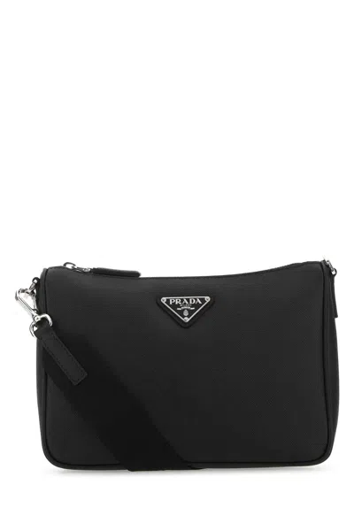 Prada Saffiano Leather Shoulder Bag In Black