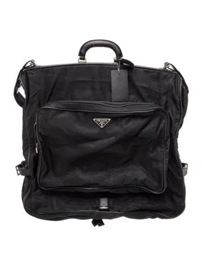 Pre-owned Prada Saffiano Leather Shoulder Bag In Black